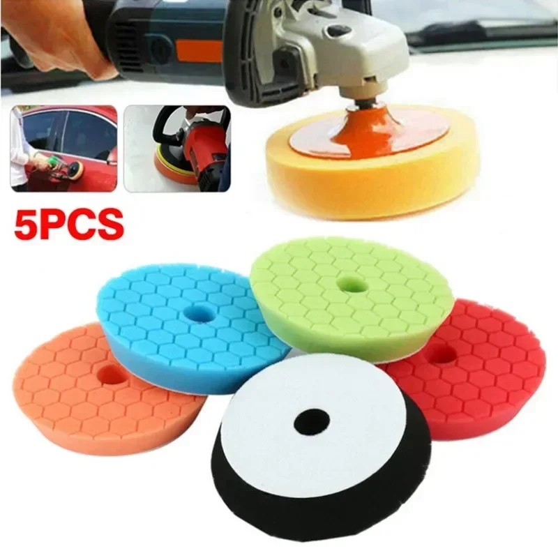 Almohadillas para detalles de automóviles, rueda de pulido para taladro, kit de pulido de 5 pulgadas, almohadilla de pulido autoadhesiva, discos aplicadores de cera para automóviles
