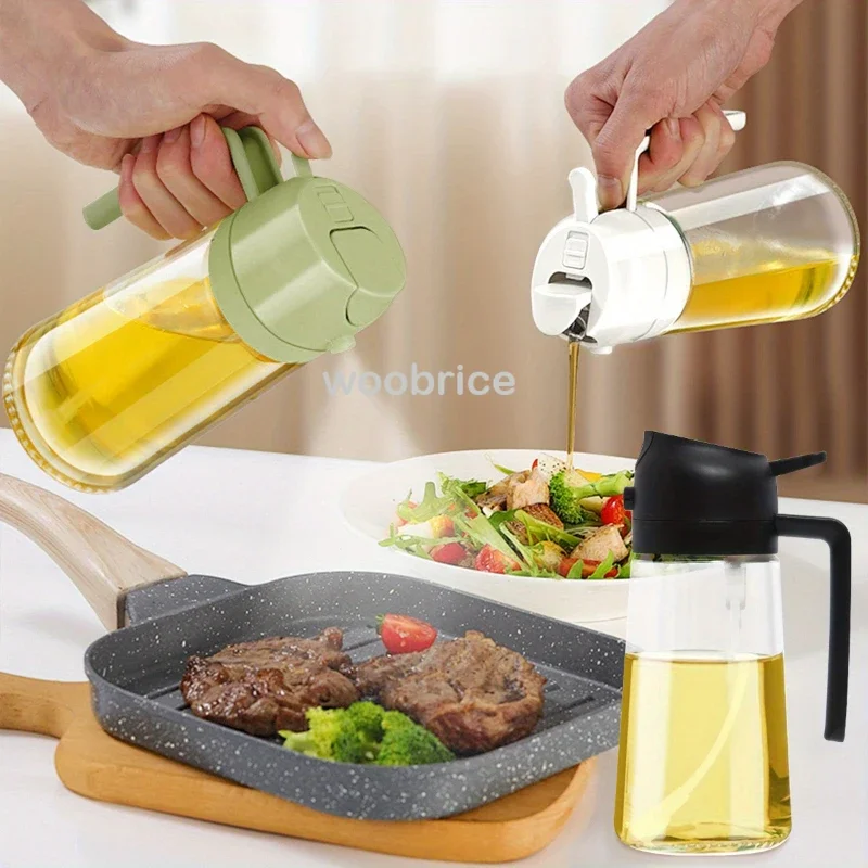 Bottiglia spray per olio in vetro Spray per olio da cucina per cucinare Bottiglia di stoccaggio per olio d'oliva anti-perdite per insalata bistecche per barbecue Forniture da cucina