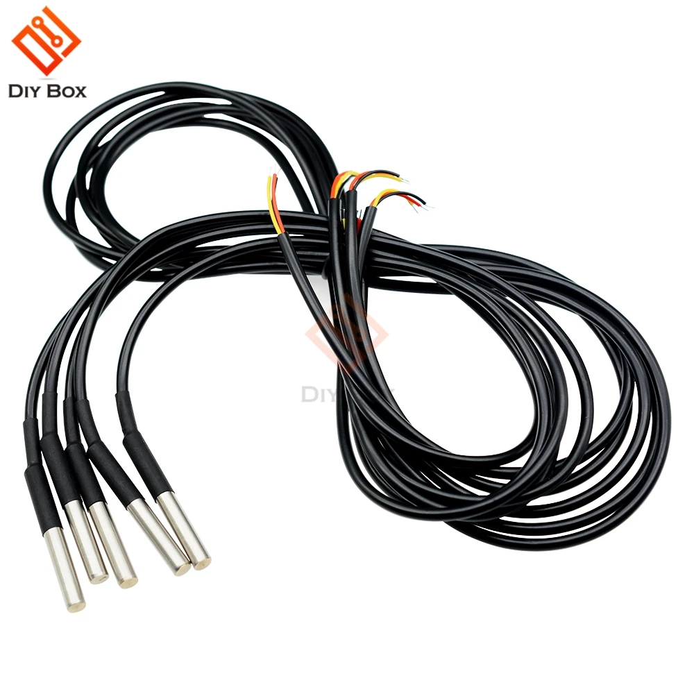 1M/2M/2,5 M/3M DS18B20 sonda del Sensor de temperatura Digital impermeable termistor NTC Cable térmico Compatible con acero inoxidable