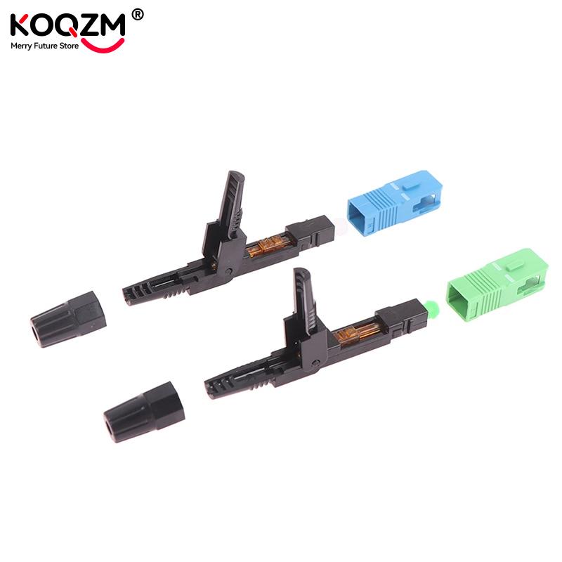 Conector rápido de fibra óptica SC APC integrado, adaptador de modo único FTTH, montaje de campo, 5 piezas