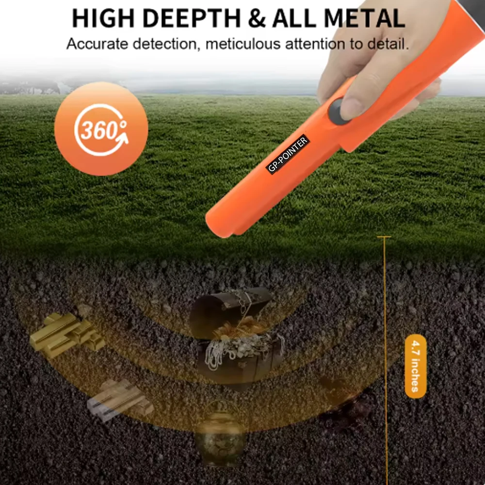 Slimme GP-Pointer-detector IP66: nabijheidsgevoelig alarm + 360° °   Scannen |   Automatisch afstemmen + tastbaar mes + 2-in-1 trillingen/audio