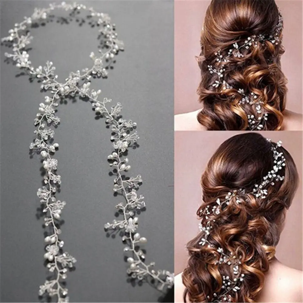 Fashion Bride Wedding Head Jewelry Crystal Pearl Hair Belt Bridal Hair Accessories Wedding Headdresses For Girlfriend