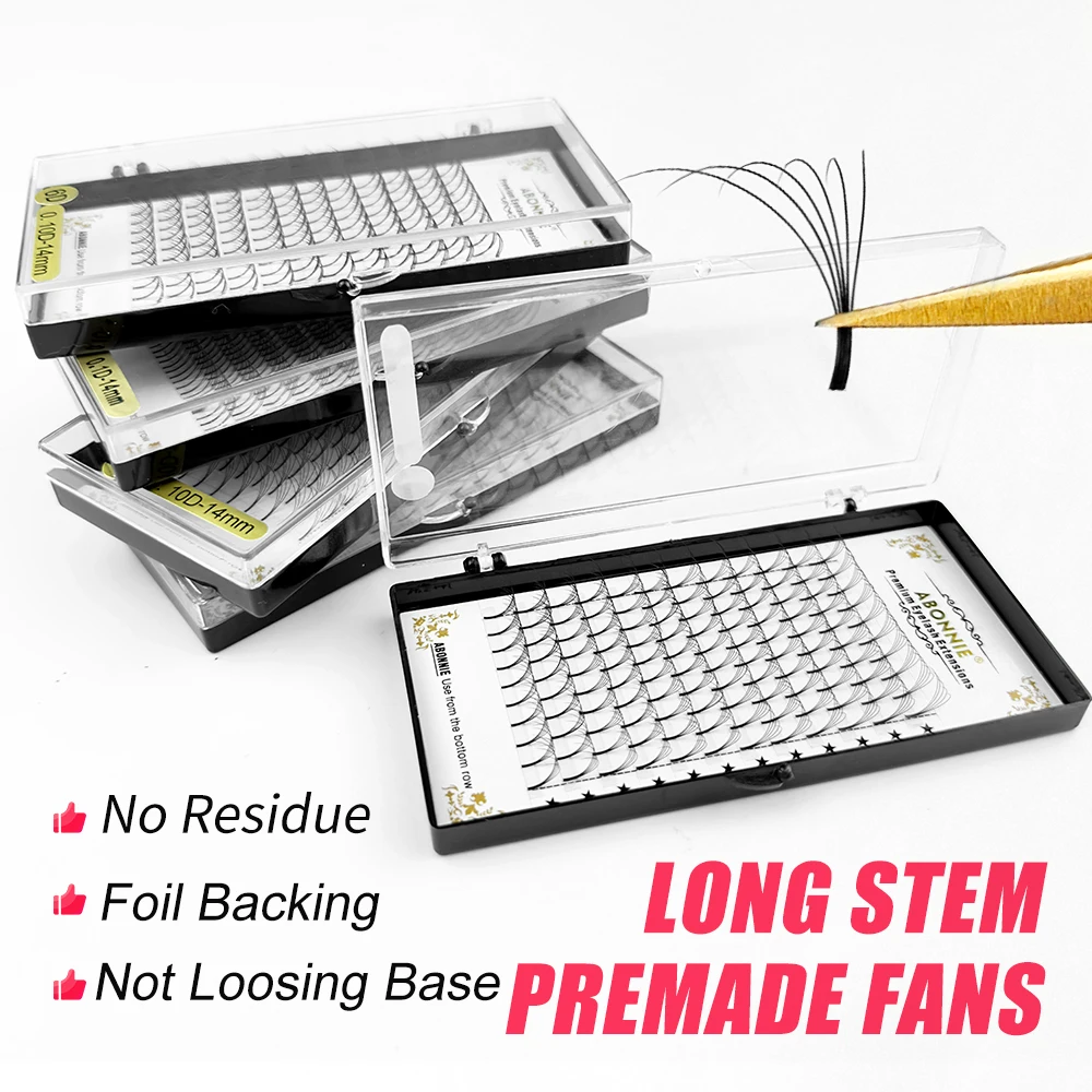 Abonnie 3D/4D/5D/6D Premade Tập Người Hâm Mộ Lông Tơ Hàng Mi Dài Thân Nga Tập Lông Mi Nối Dài Tất Cả kích Thước Quạt