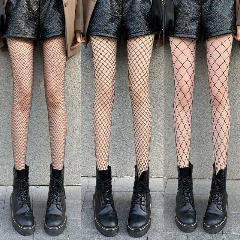 Venta caliente de verano Lolita medias de red para el cuerpo pantimedias de red de pescado medias de nailon de malla lencería piel JK medias de cintura de rejilla
