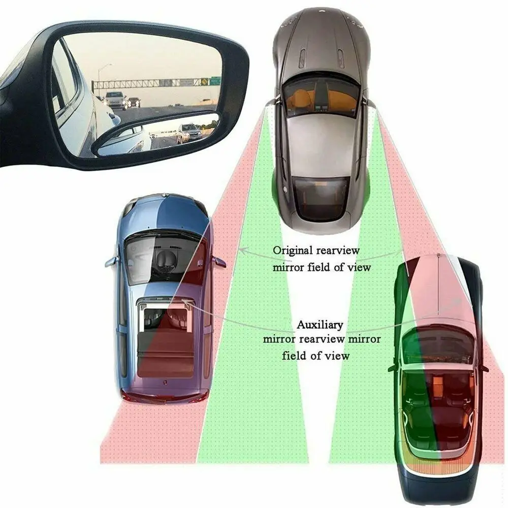 2 Chiếc Nhựa Vỏ Kính Điểm Mù Gương Chữ Nhật Tự Động Góc Rộng Lồi Phía Sau 2 Mặt Xe Tải Xe Tải SUV gương Chiếu Hậu