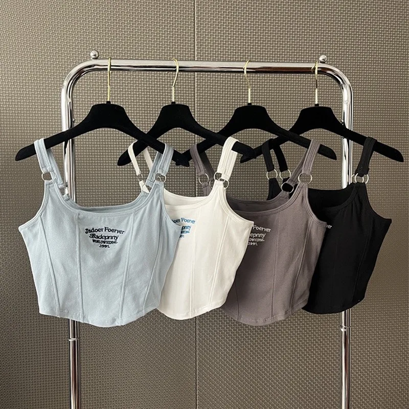 1pc carta impressão algodão feminino sutiãs de peito pequeno meninas quentes usam casual magro roupa interior acolchoada camisola topo