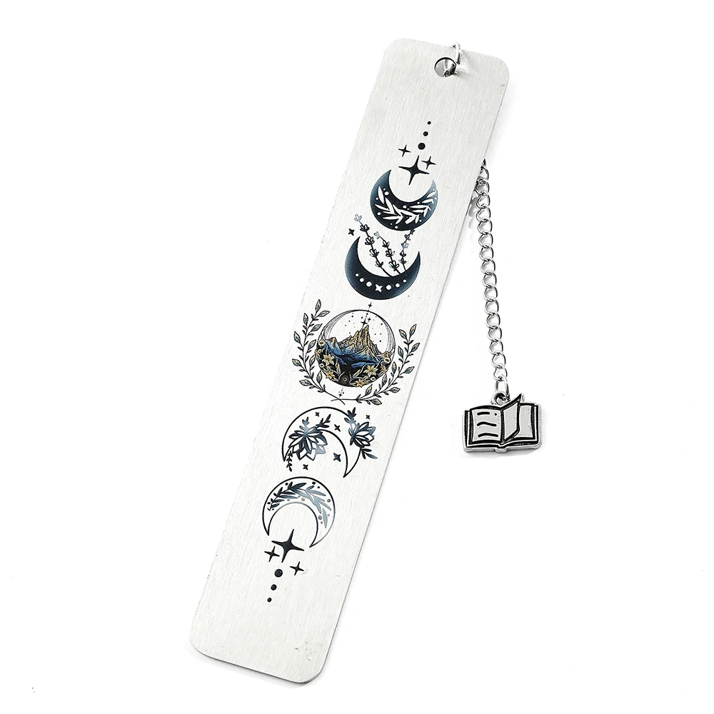 Segnalibro a mezzaluna lunare in acciaio inossidabile Segnalibro pagina vintage Modello squisito per regali di forniture di cancelleria di moda per uomo donna