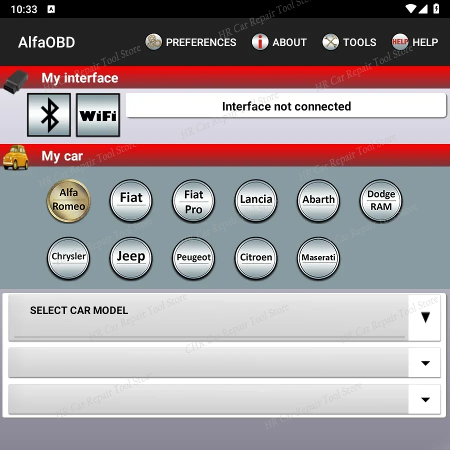 Alfaobd (Android)2.3.3/2.1.9.6 лицензированная диагностика для Alfa/Fiat/Lancia/Aembali/Dodge/Chrysler/Jeep/Peugeot/Citroën/Read/D ‌ E ‌ С ‌ C ‌