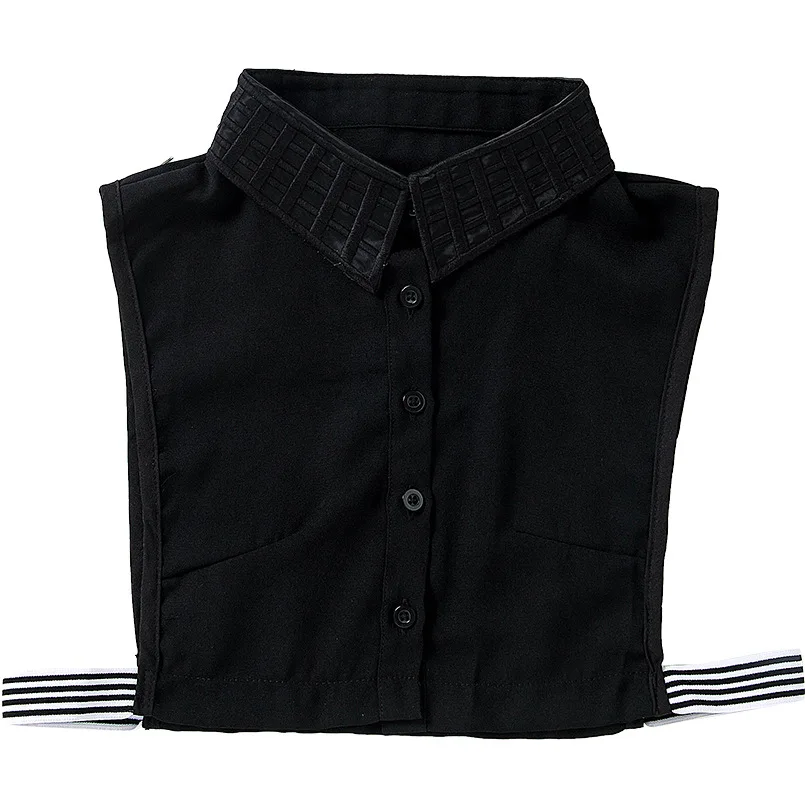 ฤดูใบไม้ร่วงผู้หญิงที่ถอดออกได้ Lapel ปลอมสุภาพสตรีสีขาวสีดำเสื้อปลอมเสื้อที่ถอดออกได้ครึ่งเสื้อชุดตกแต่ง
