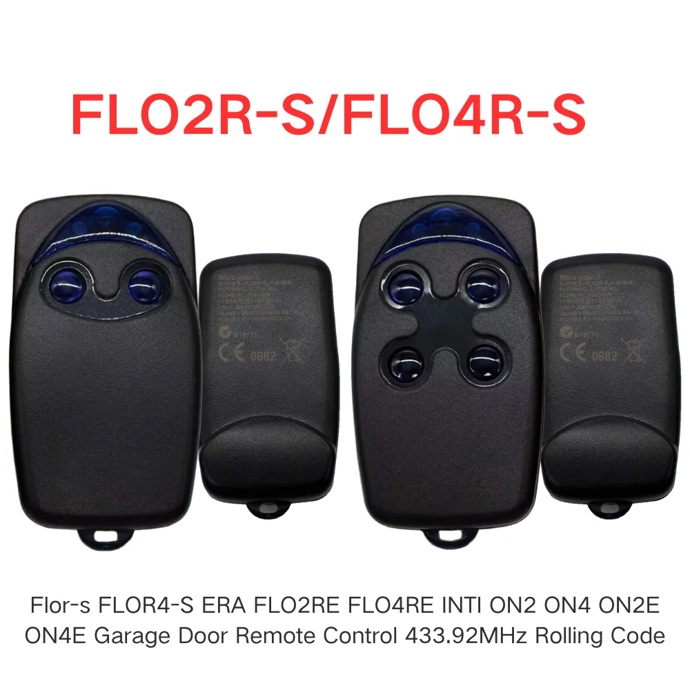 Пульт дистанционного управления Nice Flor Flo2r FLO2R-S FLO4R-S, 433,92 МГц, совместимый с плавающим кодом FLO2RE FLO4RE ERA ONE INTI O4 ON2 ON4 ON2E ON4E