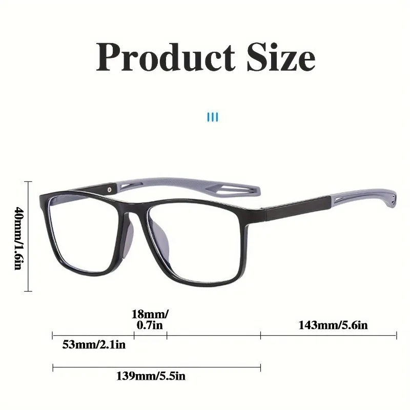 Vintage TR Reading Glasses - Ultralight Non-Slip Rectangular Presbyopic Eyewear Ideal Gift for Men & Women +1.0 to +4.0 Strength