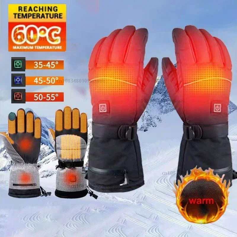 Elektrisch beheizte Handschuhe Touchscreen-Heizung Thermohandschuhe Winter Moto beheizte Handschuhe Outdoor warme wasserdichte winddichte Handschuhe