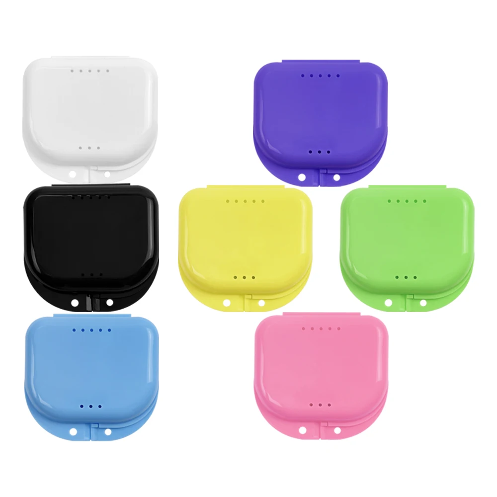 5Pcs Tooth Retainer Vent Holes Tooth Box Orthodontic Braces Container Mouthguard Guard Denture Storage Case Clean Organizer