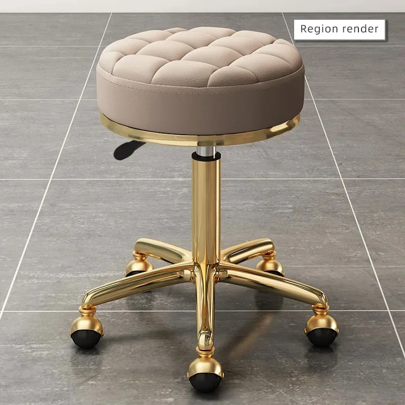 Tabouret de salon de coiffure doré, banc de coiffeur, chaise de massage, chaise de clinique, siège de bureau à domicile, meubles de salon