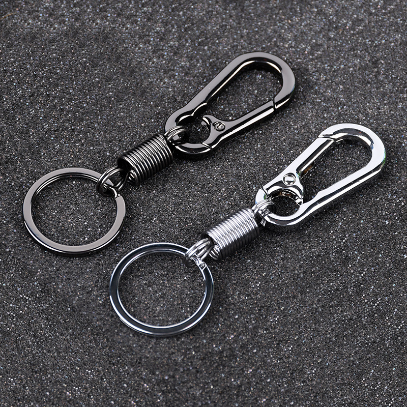Spring Keychain Climbing Hook Car Keychain Simple Strong Carabiner Shape Keychain Accessories Metal Vintage Keychain
