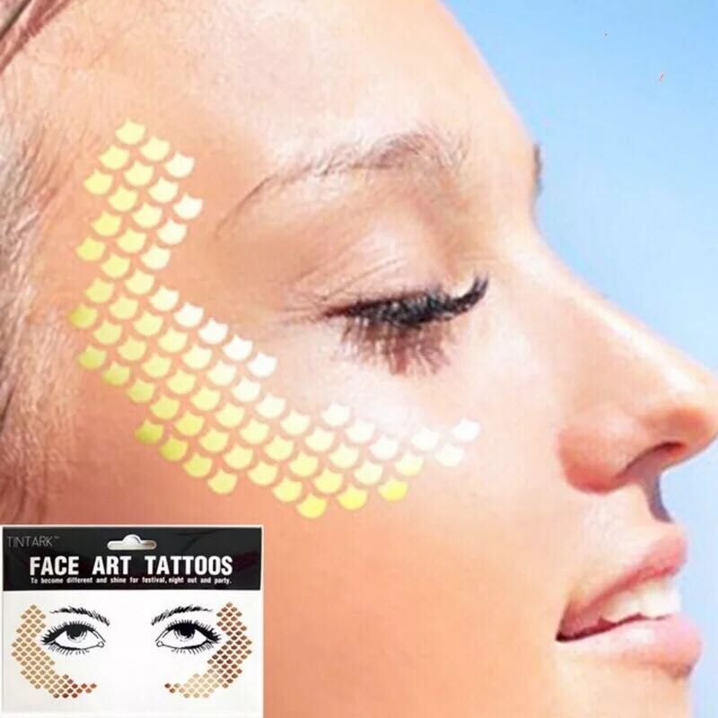 ใหม่กระสติกเกอร์ Tattoo on Face เทศกาลอุปกรณ์เสริม Glitter Bright Face Art Tattoo สติกเกอร์ Face Jewels Gemsface ตกแต่ง