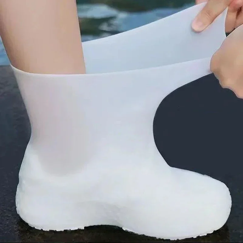 Botas de lluvia Protector de zapatos para la lluvia cubiertas impermeables gruesas y resistentes al desgaste para zapatos cubierta antideslizante antipolvo para el hogar