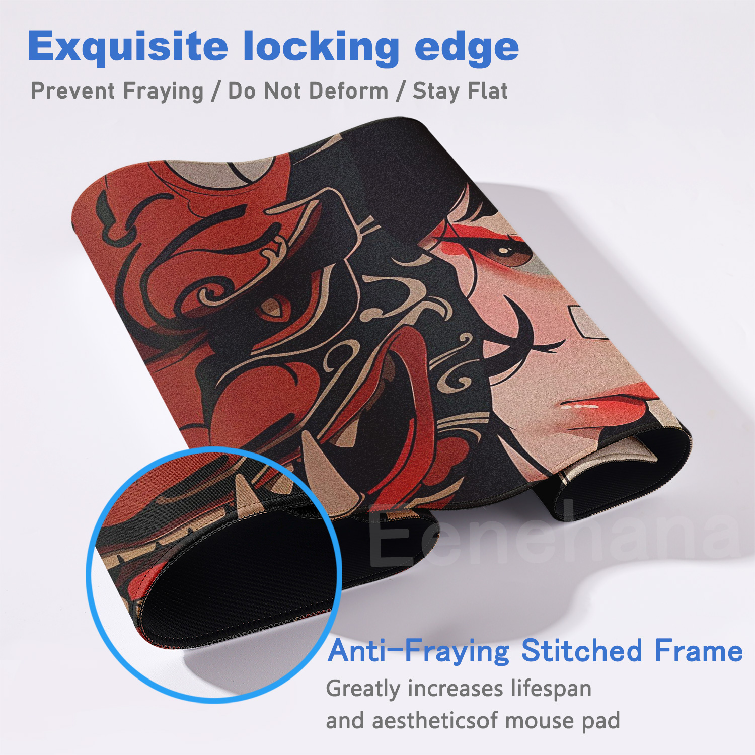 Devil Mask Rubber Mousepad Anime Goth Girls Gaming Mouse Mat Gamer Locking Edge Computer Mouse Pad Big Office HD Print Desk Mat