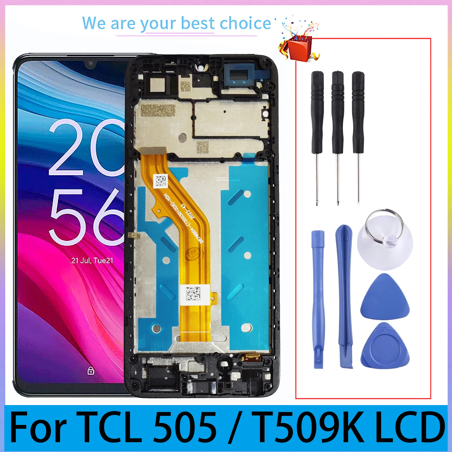 6,75 "для TCL 505 T509K ЖК-дисплей оригинальный TCL505 дисплей с рамкой сенсорный экран панель дигитайзер запасные части