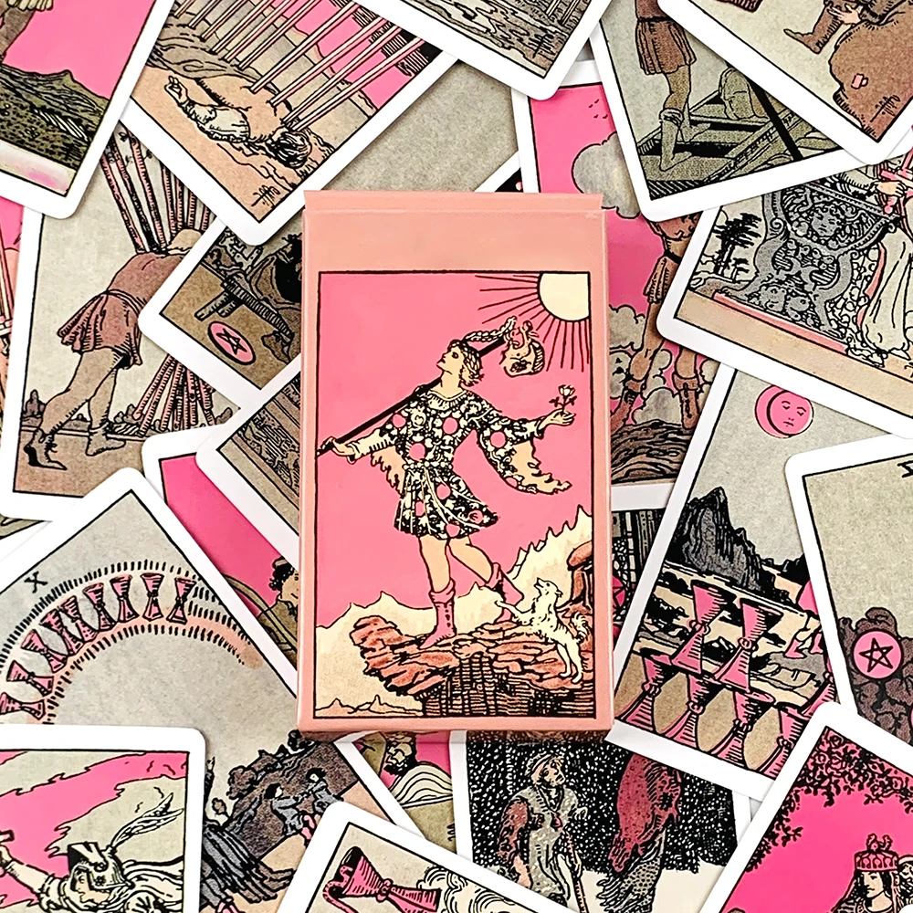 Jogo de cartas de tarô rosa clássico baralho de adivinhação versões em inglês edição oracle jogo de mesa, jogos de festa jogo de férias