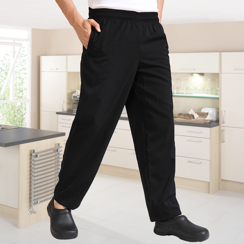 Pantalones de Chef para hombre, ropa de trabajo holgada, uniforme de cantina, conjunto de construcción transpirable