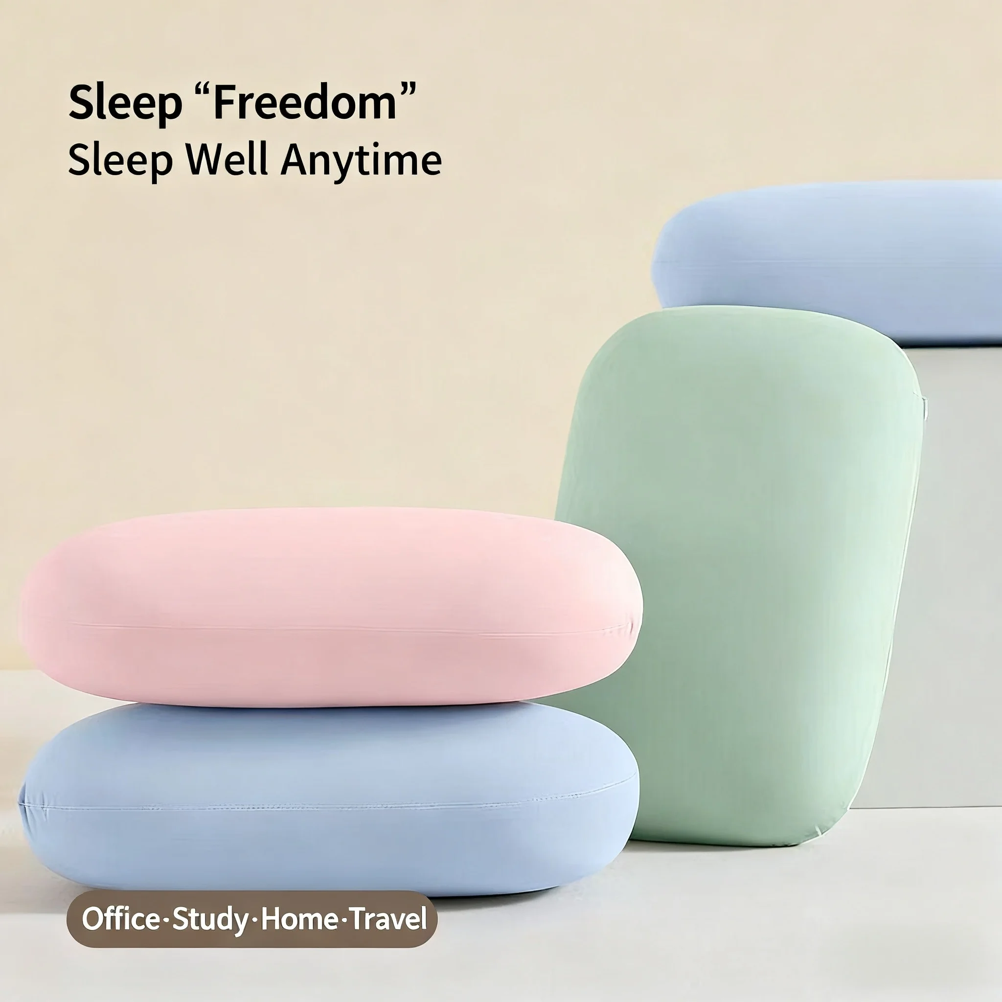 Almohada multifunción de espuma viscoelástica para el cuello, almohada de viaje suave de rebote lento para dormir, masaje de salud Cervical, almohadas para siesta