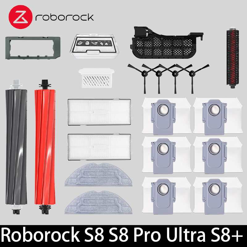 Roborock S8 S8 Pro Ultra S8+ Запасные части для робота-пылесоса Основные боковые щетки Салфетки для швабры HEPA-фильтры Мешки для пыли Аксессуары
