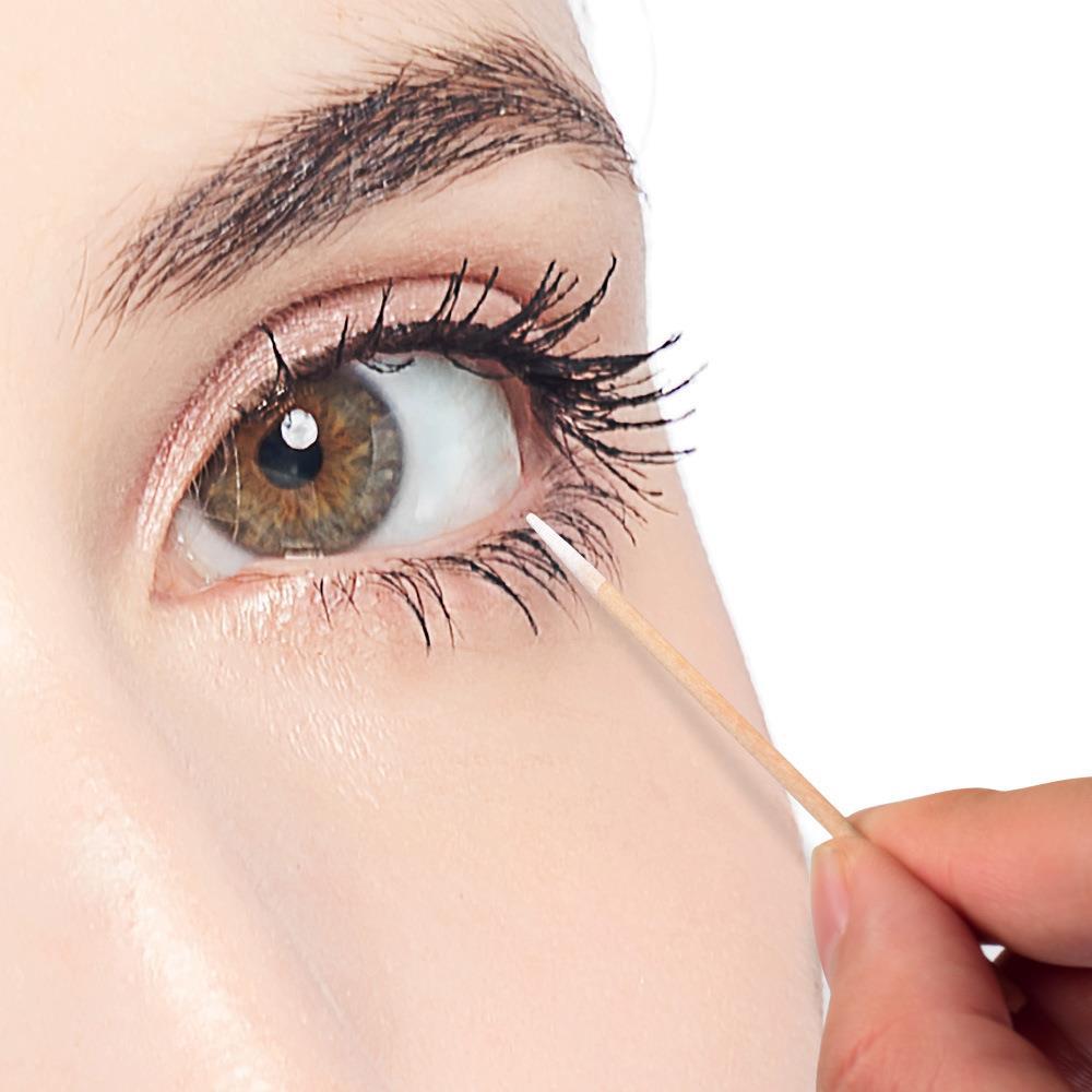 100 unids/pack 7/10cm hisopo de algodón de madera Microblading maquillaje permanente salud joyería médica para las orejas palos limpios punta de brotes