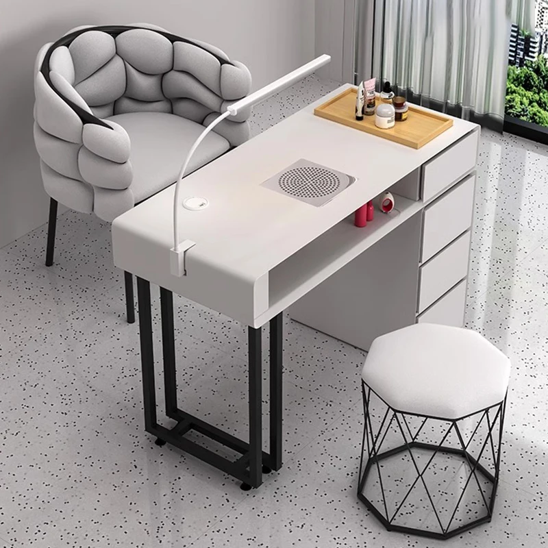 Mesa nórdica moderna para manicura, mueble de madera para salón de belleza, profesional, japonés