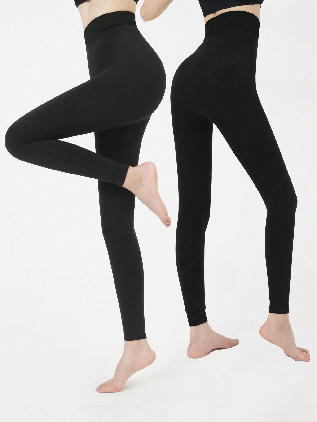 Pantalon d'hiver en velours tiXI doublé de laine pour femme, collants chauds et épais, bas élastiques doux, neuf points, une paire