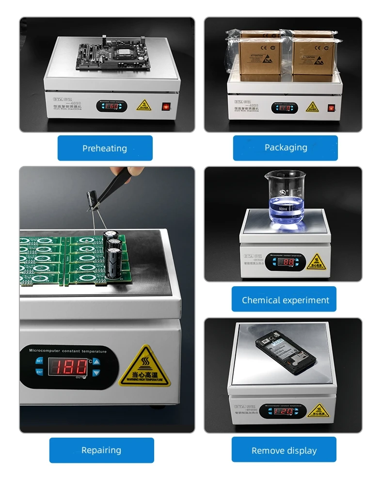 새로운 가열 스테이션 전자 핫 플레이트 테이블 예열 플랫폼 0~400 ℃   BGA PCB SMD 전화 LCD 터치 스크린 수리용