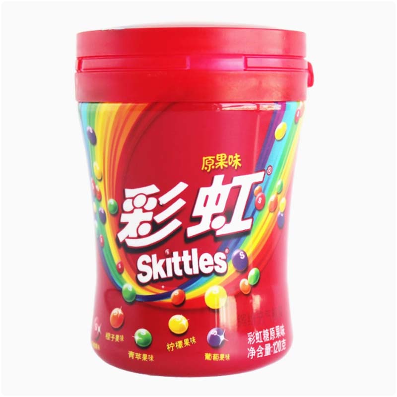 Skittles Candy Canned 4.24oz(120g)*2 Cans you can taste the fruit flavor in one bite