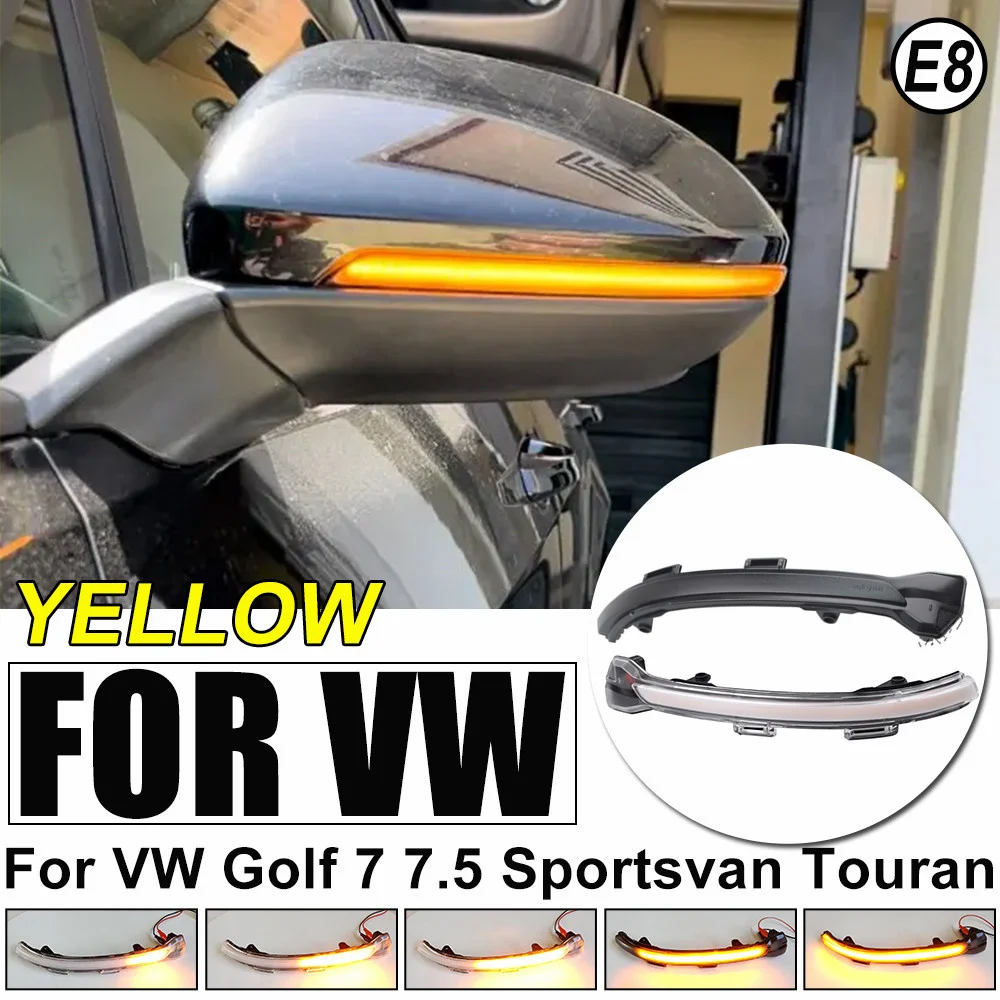 Dynamic Turn Signal Led Rearview Mirror Indicator Light For-Vw Golf Mk7 7.5 7 Gti R Gtd