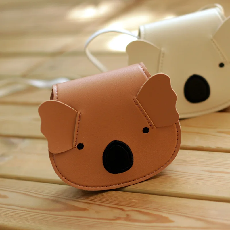 Moda PU skóra dziecięca torba dziewczęca kreskówka Koala jedno ramię Crossbody mała torba dziecięca śliczna torba Koala