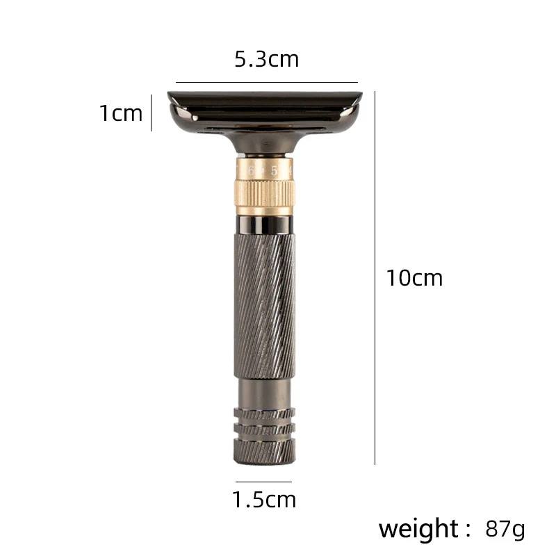 Nuovo design 1-8 Rasoio di sicurezza classico regolabile a doppio bordo Rasoio con lama in acciaio inossidabile Il miglior rasoio da barba per uomo (10 lame)