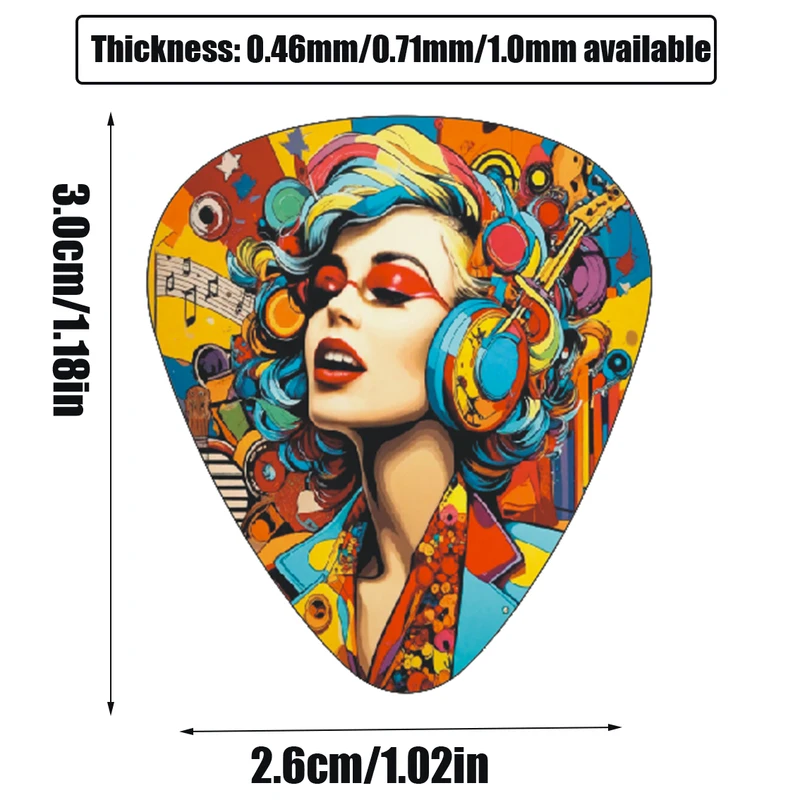 JEPicks de dessin animé acoustique pour couples, accessoires musicaux, nouveau, 0.46mm, 0.71mm, 1.0mm