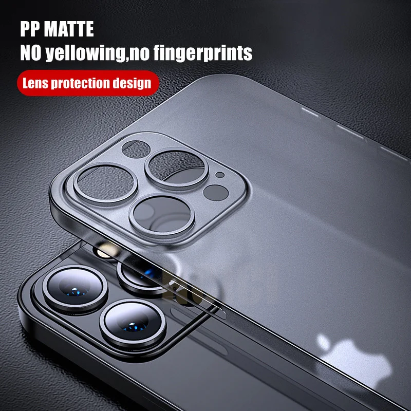 Funda mate ultrafina para IPhone 16 15 14 13 12 Mini X XR 11 Pro Max cubierta completa para IPhone 15 14 8 Plus fundas duras a prueba de golpes para PC