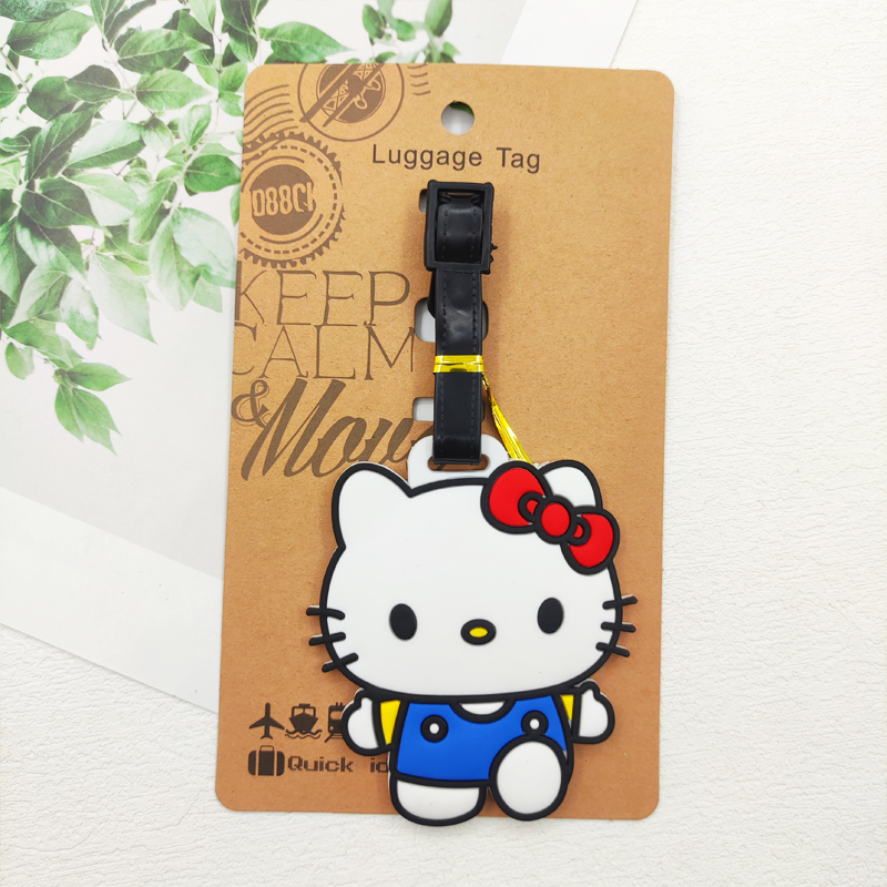 Kuromi cinnamoroll etiqueta de bagagem de viagem etiqueta de bagagem hello kitty mala id endereço titular bagagem embarque bilhete portátil