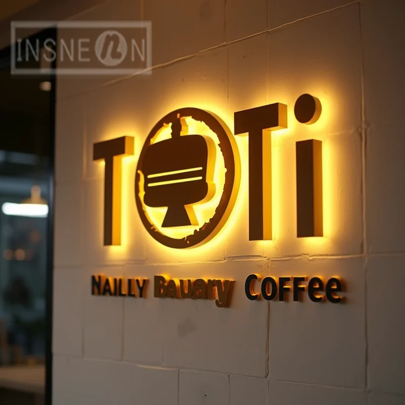 Custom 3D Metal LED Backlit Letters Sign For Outdoor Business Storefront Waterproof Advertising Display