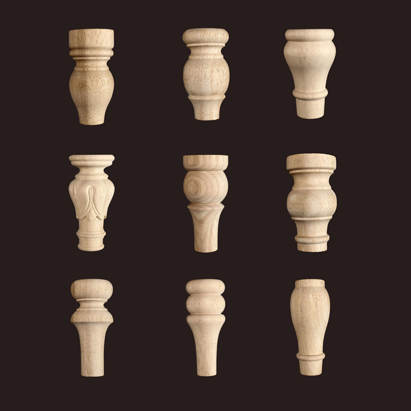Patas redondas de mesa de madera maciza para muebles, silla de madera, sofá, gabinete, soporte para cama, Hardware, aparadores de repuesto, pies de escritorio