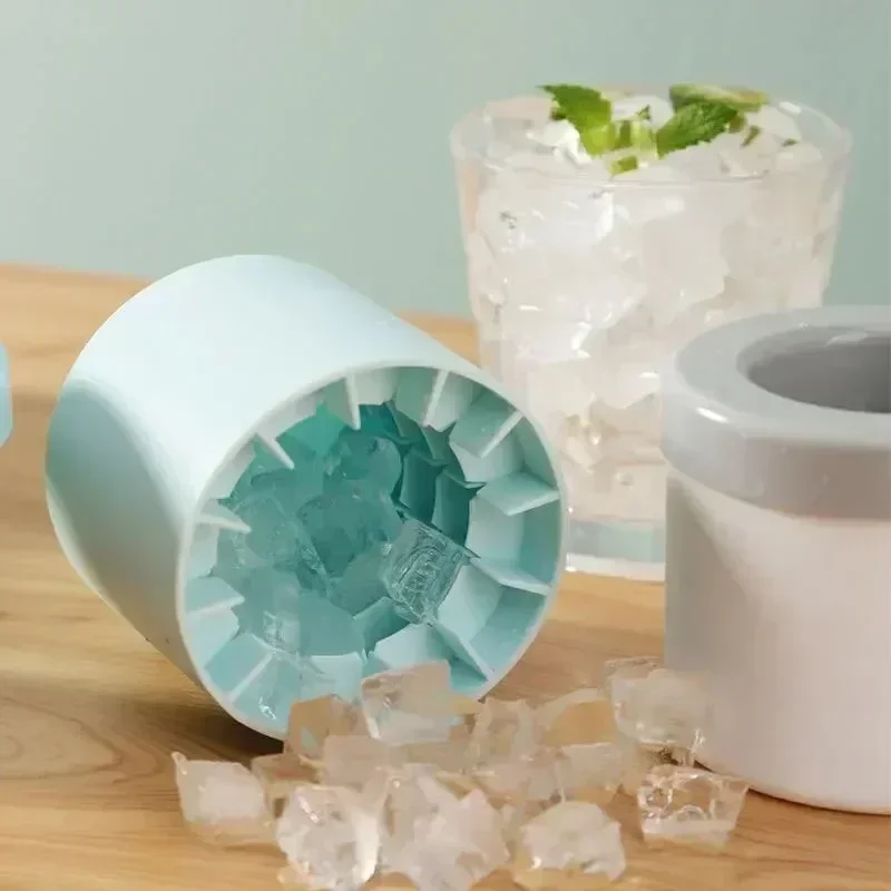 Creative Silicone Ice Cube Mold Round Ice Bucket DIY Homemade Freeze Maker for Refrigerator Summer Use