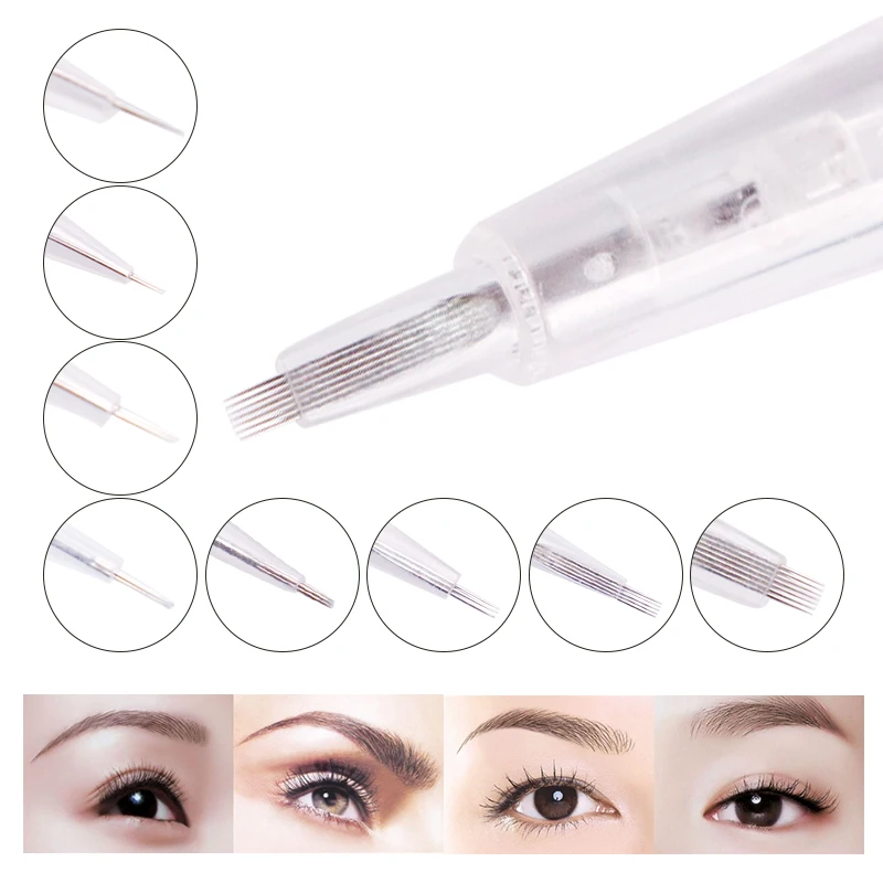 Aiguilles de cartouche de tatouage jetables, à baïonnette, Micropigmentation, maquillage Permanent, tatouage, sourcils, lèvres, stylo