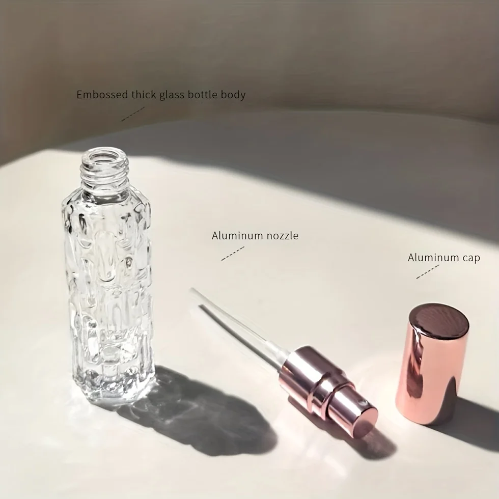 1/3/6 pezzi + 4 accessori Contenitore mini atomizzatore di profumo da viaggio da 10 ml con 3 flaconi spray, 2 imbuti, 2 divisori dispenser