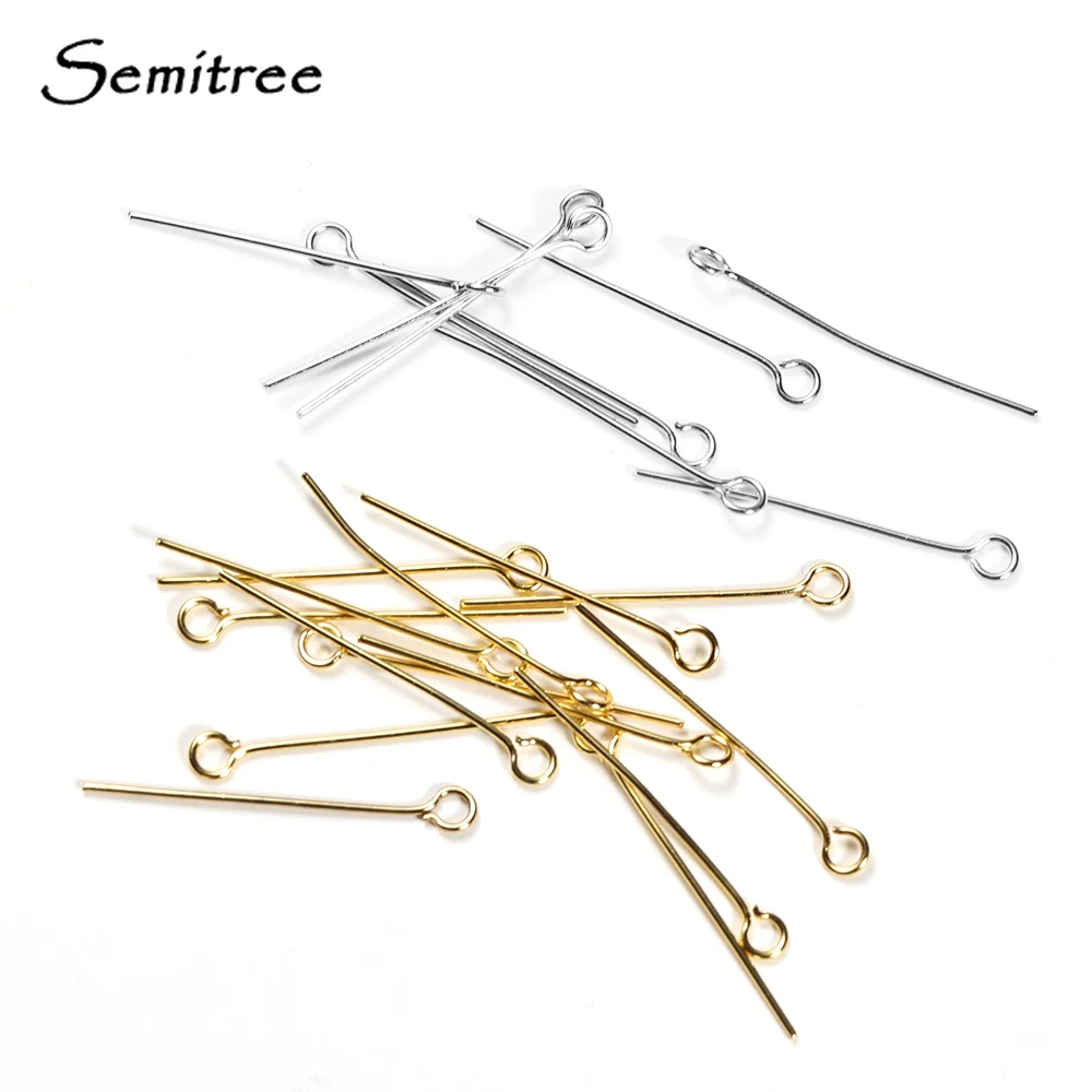 100 Uds. Ganchos de alfileres de ojo de Color dorado y agua de acero inoxidable de 0,6mm, accesorios para pendientes DIY para manualidades hechas a mano, fabricación de joyas de 20/30mm