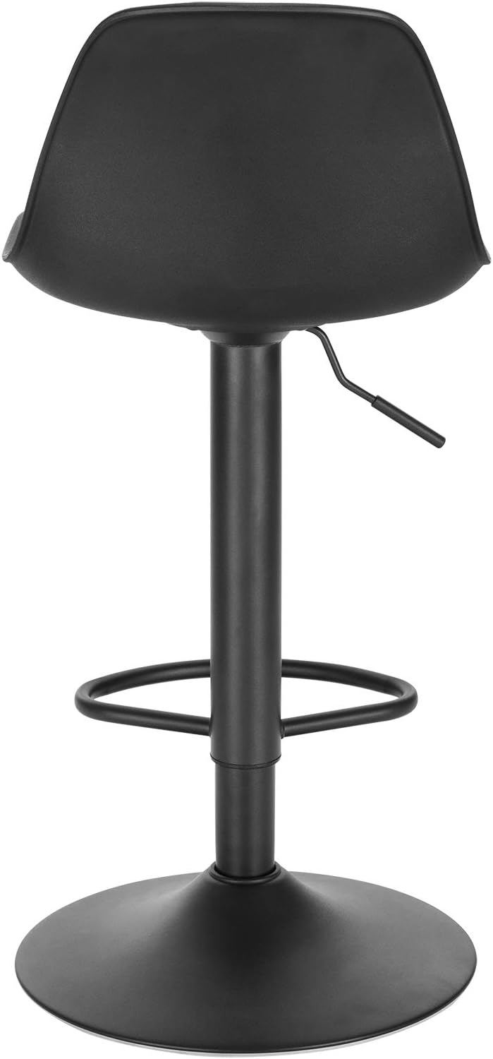 Barhocker 2er Set Polstered Swivel Stool with Luftheber Design, Kunstleder Barstuhl mit Lehne Küchen, Hehen Adjustabl Schwarz