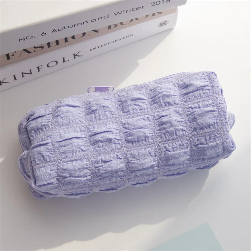 귀여운 퍼프 연필 케이스 가방 소녀 소년 Kawaii 편지지 가방 펜 파우치 상자 대용량 학생 다시 학교 용품