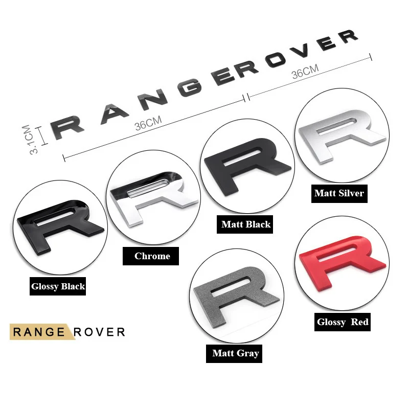 3d abs logotipo range rover emblema letras capô do carro emblema adesivo para range rover l320 l322 l405 l494 vouge descoberta evoque