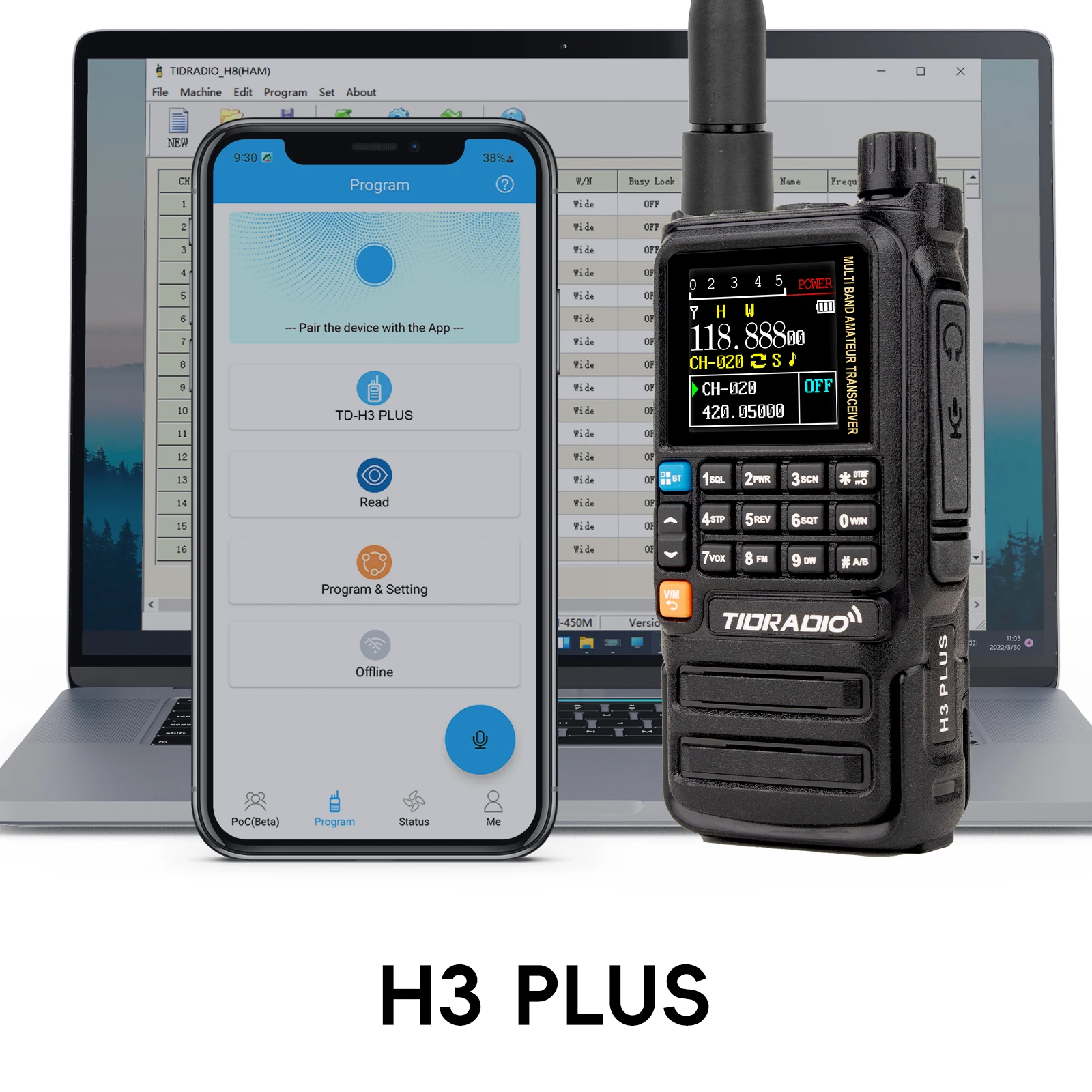 TIDRADIO H3 Plus Global Communications equipment Bluetooth Answerphone Air Band Long Range Wireless Programming Three Models