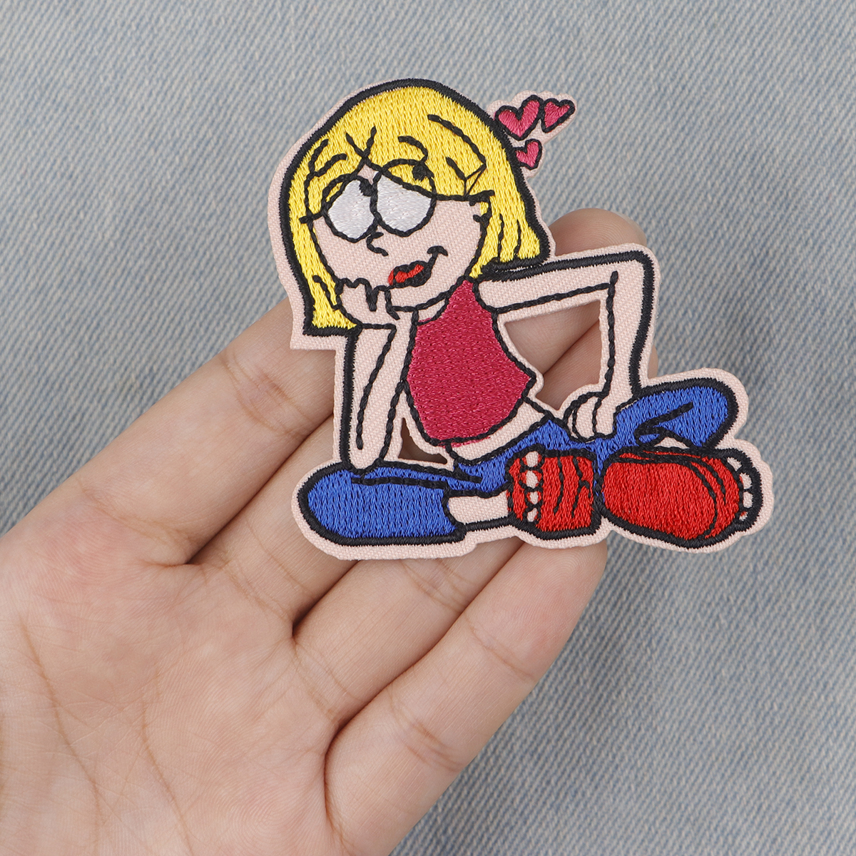 Cartoon Mädchen DIY besticktes Eisen auf Patches Abzeichen Patchwork Näh applikation Jacke Rucksack Abzeichen