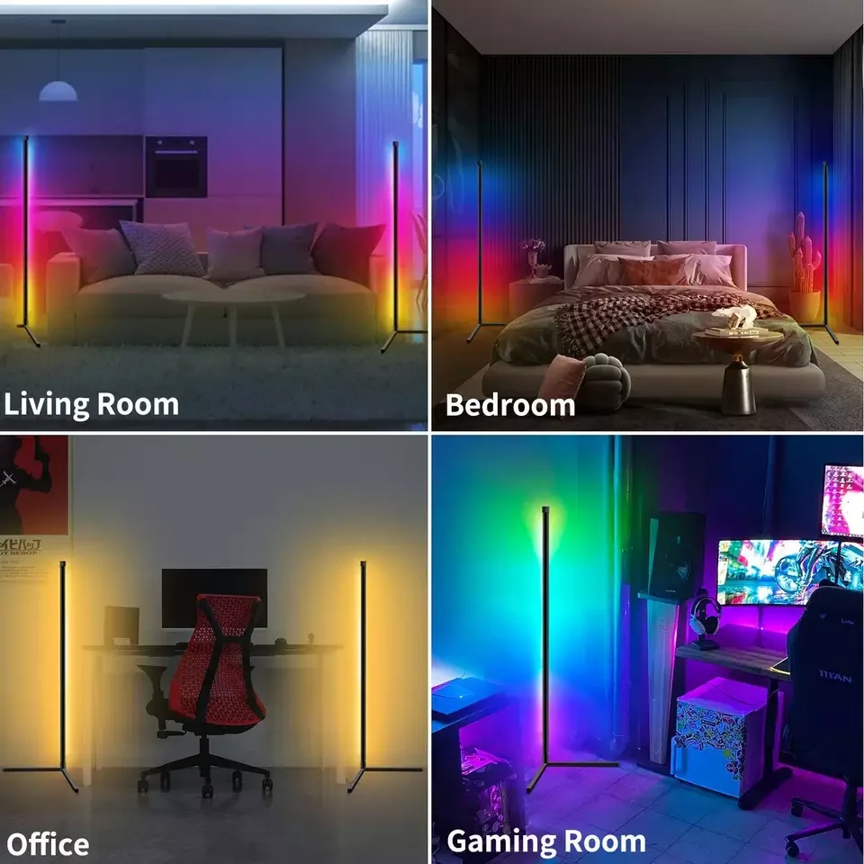スマート RGB ドリームカラー調光可能なコーナーフロアランプスタンドスマート APP LED ムードライト寝室ゲームリビング北欧家の装飾
